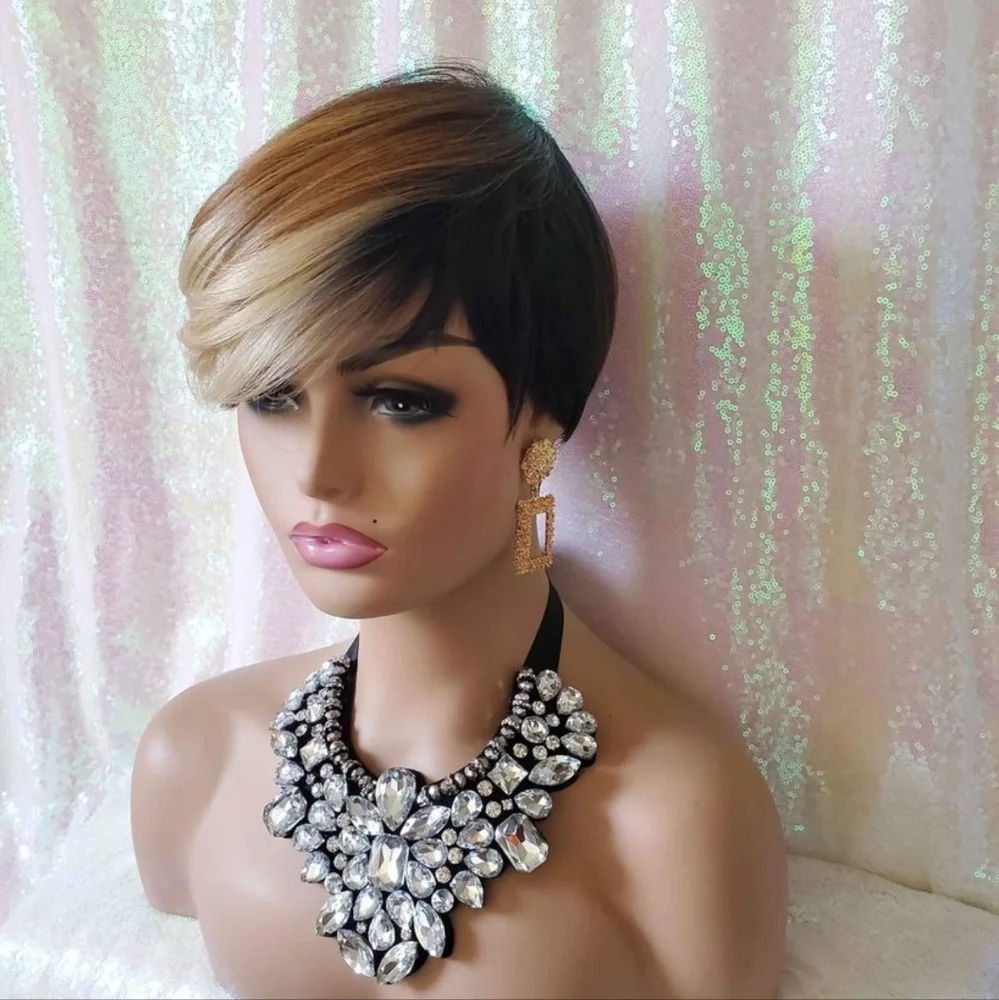 Human hair stylemix pixie cut wig - Picture 4 of 5